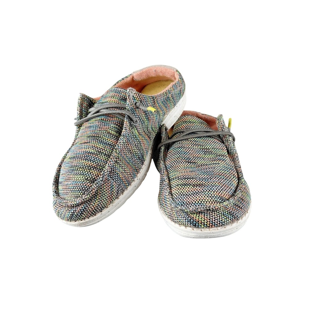 Hey Dude‎ Wendy Sox Peacock Pink Multi Color Knit Loafers 121928341 Womens 8